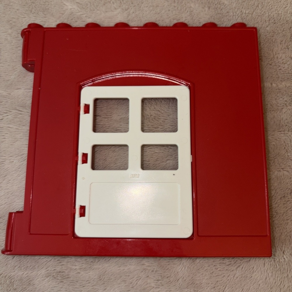 Lego Duplo Gold Red Wall‎ W/ White Door Opening 1X8X8 House Barn Building Hinge